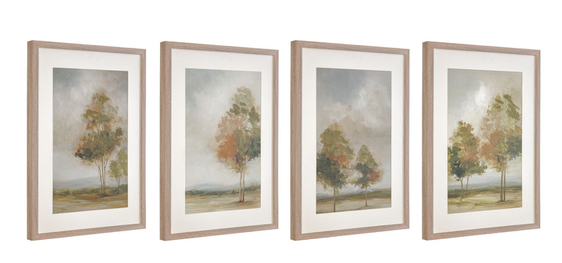 Quiet Meadow Framed Canvas (Set of 4) - Cream