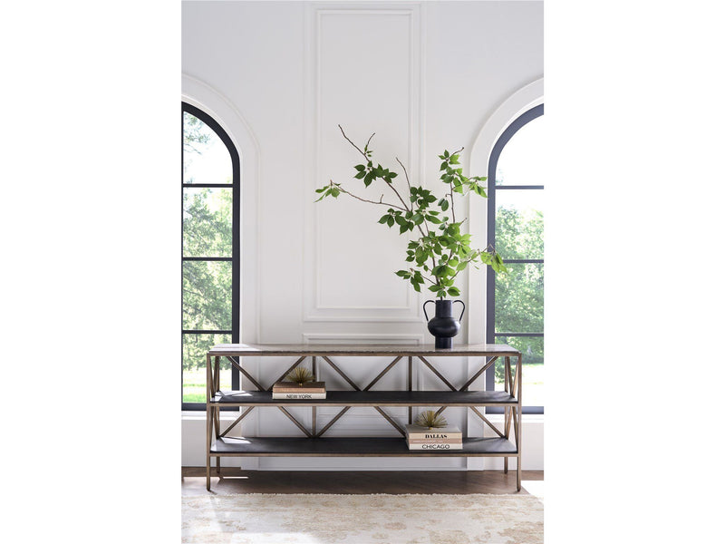 Montclair - Brindle Console - Light Brown / Dark Brown