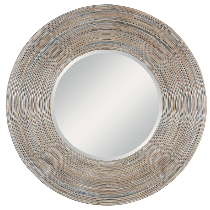 Vortex - White Washed Round Mirror