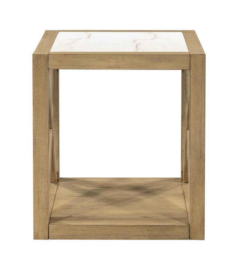 Holden - Square End Table - Rustic Blonde