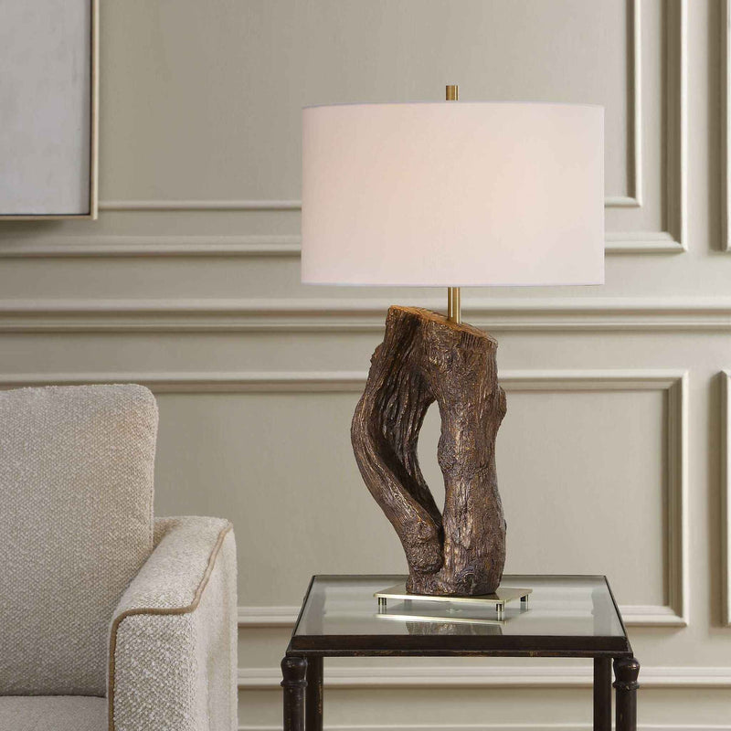 Namath - Wood Table Lamp - Brown