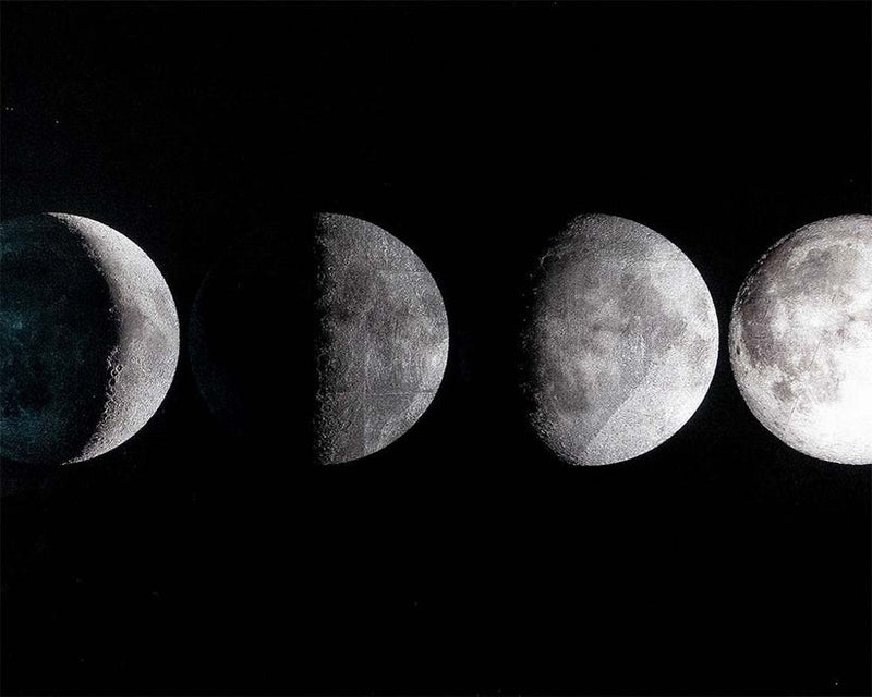 Moon Phases 72" X 30" Charcoal Frame