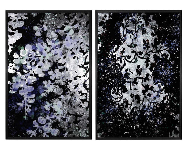 Floral Fantasy (Set Of 2) 40" X 60" Charcoal Frame