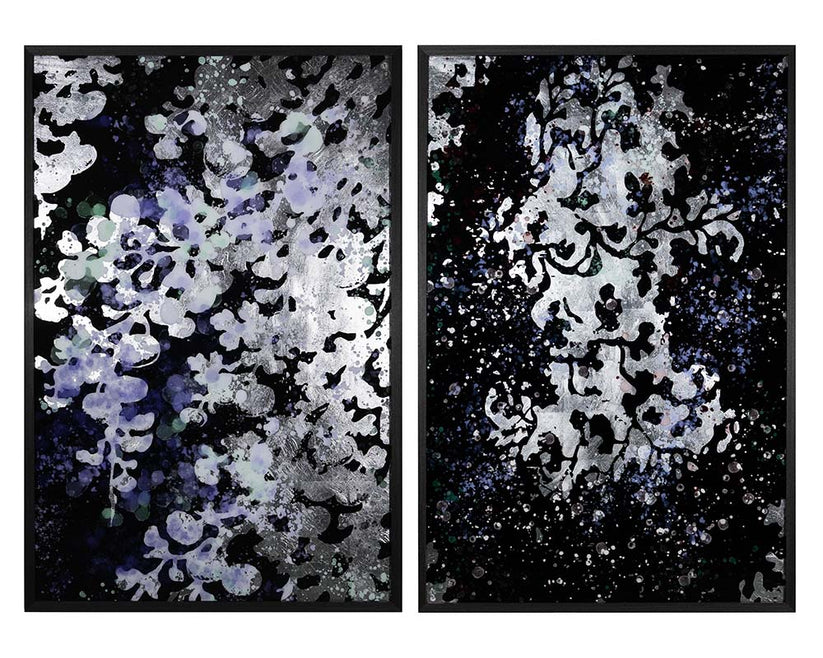 Floral Fantasy (Set Of 2) 40" X 60" Charcoal Frame