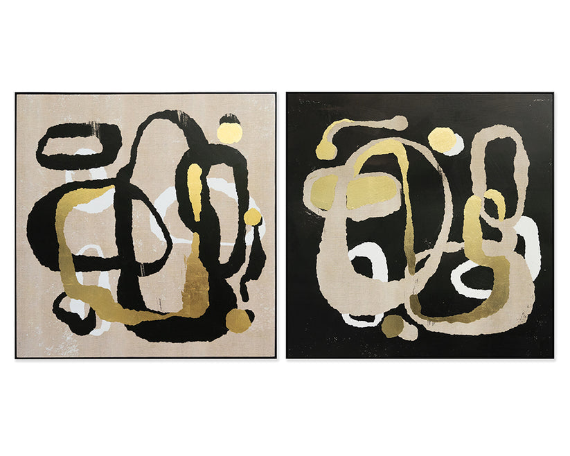 Fun and Whimsy (Set Of 2) 48" X 48" Black Floater Frame