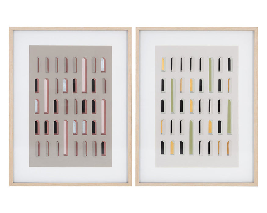 Door To Door (Set Of 2) - 36" X 49" - Natural Frame