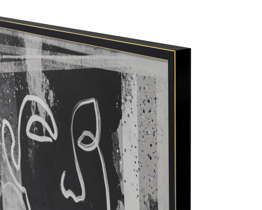 Face To Face (Set Of 2) - 40" X 60" - Black Floater Frame