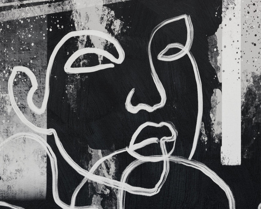 Face To Face (Set Of 2) - 40" X 60" - Black Floater Frame