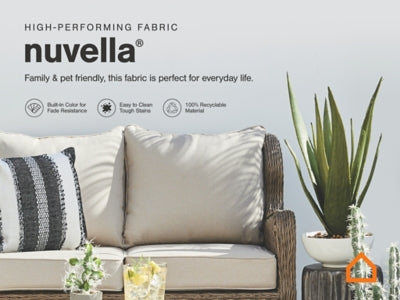 Visola Outdoor Loveseat, 2 Lounge Chairs and Coffee Table