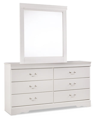 Anarasia Full Sleigh Bed with Dresser and Mirror