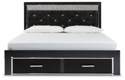 Kaydell King Upholstered Panel Storage Platform Bed