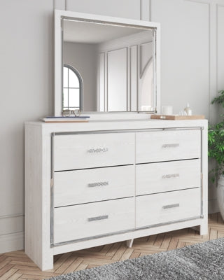 Altyra Full Panel Bed, Dresser, Mirror and Nightstand (White)