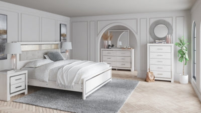 Altyra King Bookcase Headboard, Dresser and Mirror (White)