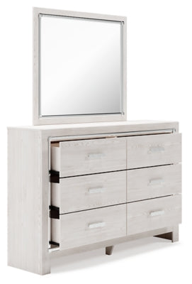 Altyra Full Panel Bed, Dresser, Mirror and Nightstand (White)