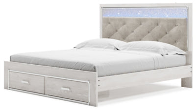 Altyra King Upholstered Storage Bed (White)