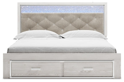 Altyra King Upholstered Storage Bed (White)