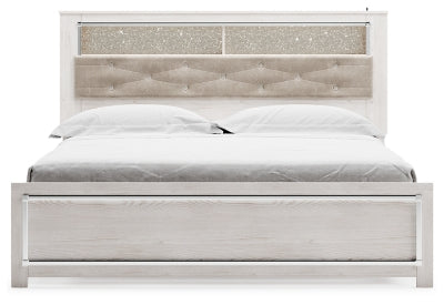 Altyra King Panel Bookcase Bed   (White)