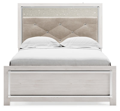 Altyra Full Panel Bed, Dresser, Mirror and Nightstand (White)