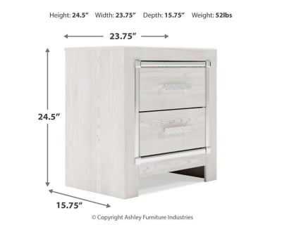 Altyra Full Panel Bed, Dresser, Mirror and Nightstand (White)