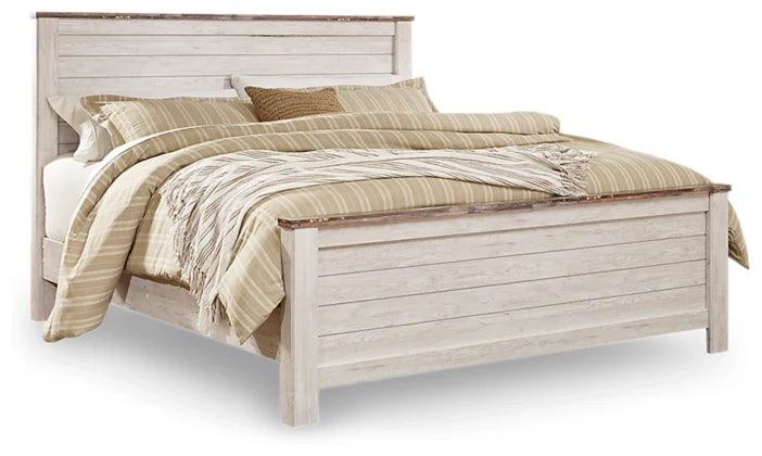 Willowton King Panel Bed 6 Pc Set (Bed,Dresser,Mirror(x1) Night Stand)