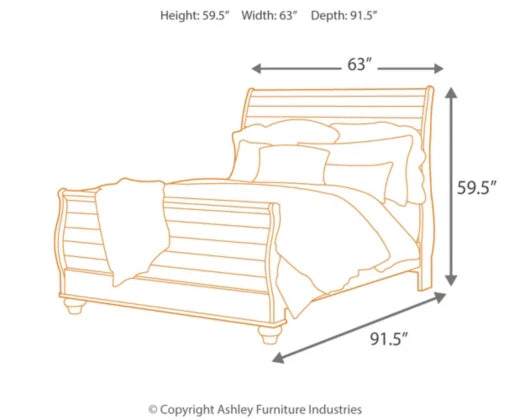 Willowton Queen Sleigh Bed