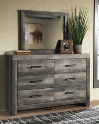 Wynnlow King Crossbuck Panel Bed, Dresser, Mirror and Nightstand