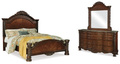North Shore King Panel Bed, Dresser and Mirror