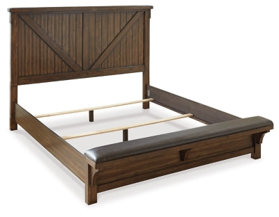 Lakeleigh Queen Panel Bed with Upholstered Bench