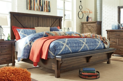 Lakeleigh King Panel Bed with Upholstered Bench