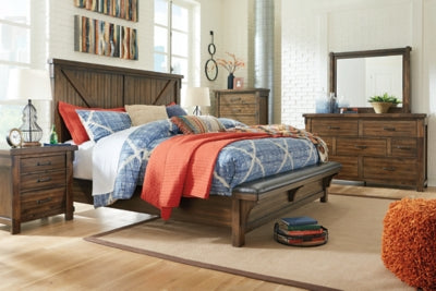 Lakeleigh Queen Panel Bed with Upholstered Bench