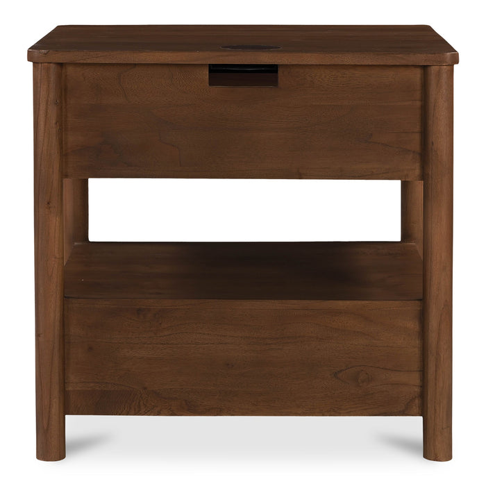 Lottie Charging Nightstand Brown