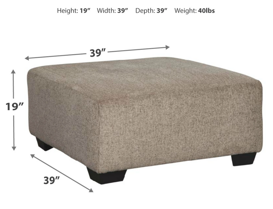 Ballinasloe Oversized Accent Ottoman Platinum - Furniture Depot (4759364108390)