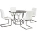 Madanere 5 Piece White Dining Room Table Set - Furniture Depot