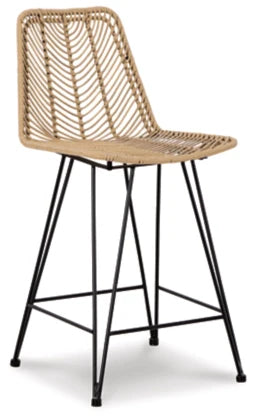 Angentree Counter Height Bar Stool (set of 2) - Natural/Black