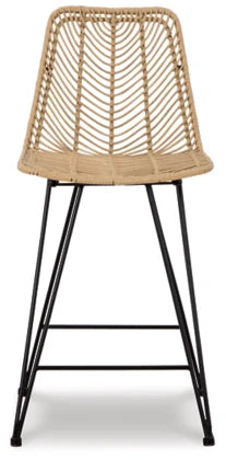 Angentree Counter Height Bar Stool (set of 2) - Natural/Black