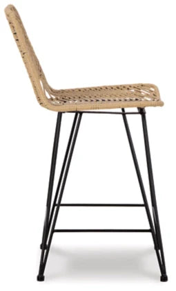 Angentree Counter Height Bar Stool (set of 2) - Natural/Black