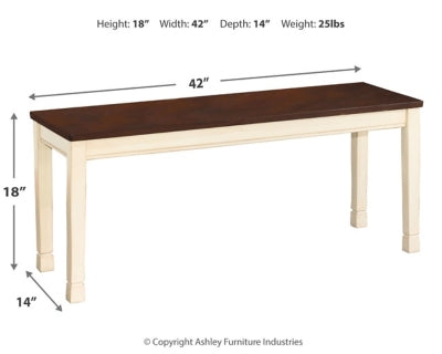 Whitesburg Dining Table with 4 Chairs and Bench