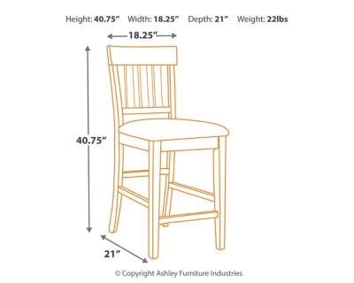 Haddigan Counter Height Dining Table, 4 Barstools and Server