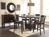 Haddigan Counter Height Dining Table, 4 Barstools and Server