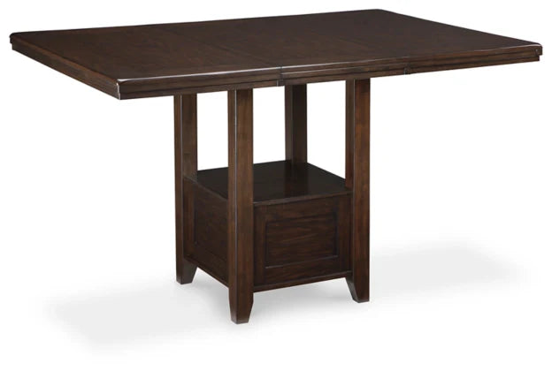 Haddigan Dark Brown 5 Pc. Counter Extension Table, 4 Barstools