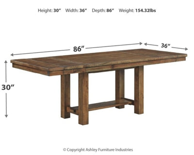 Moriville Dining Table and 4 Chairs and Bench