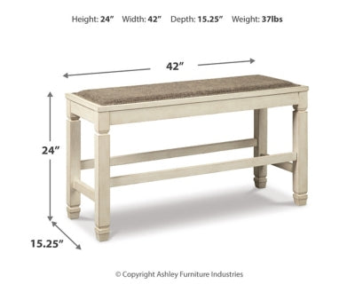 Bolanburg Counter Height Dining Table, 4 Stools, Bench and 2 Display Cabinets