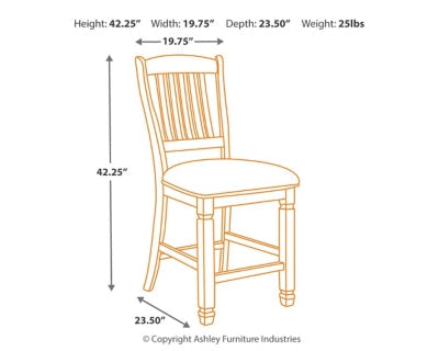 Bolanburg Counter Height Dining Table, 4 Barstools, Bench and Server