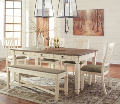 Bolanburg Dining Table with 4 Chairs and Bench