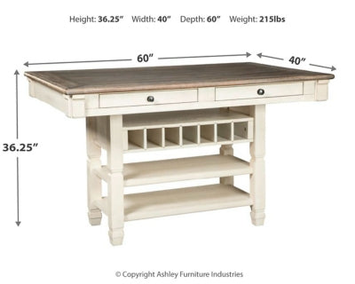 Bolanburg Counter Height Dining Table, 4 Barstools, Bench and Server