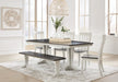 Darborn Dining Table, 4 Chairs and Bench