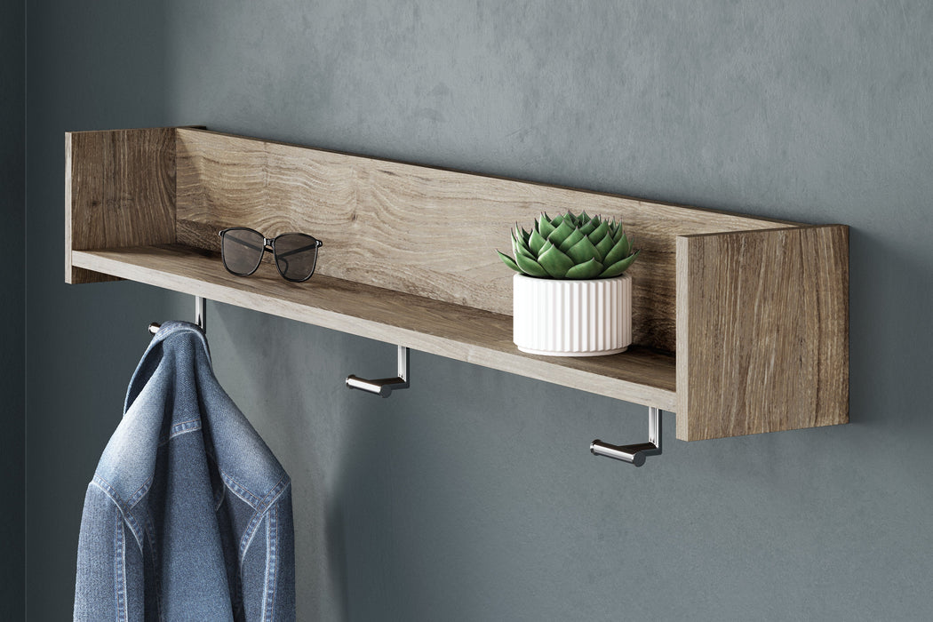 Oliah Wall Mounted Coat Rack with Shelf - Furniture Depot