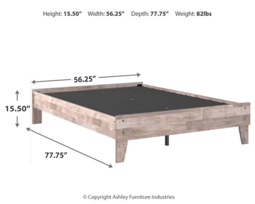 Neilsville Full Platform Bed -Whitewash - Furniture Depot