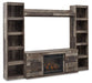 Derekson 4-Piece Entertainment Center with Electric Fireplace