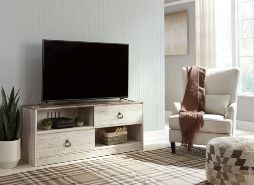 Willowton Large TV Stand - Whitewash (RTA) - Furniture Depot